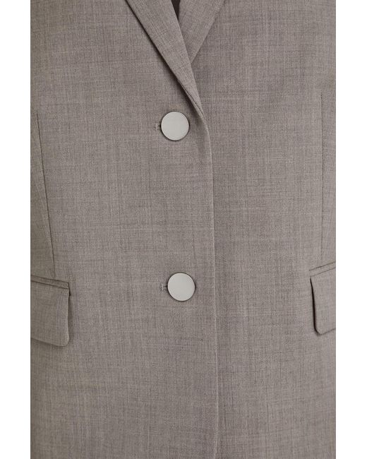 Theory Gray Cropped Wool-blend Blazer