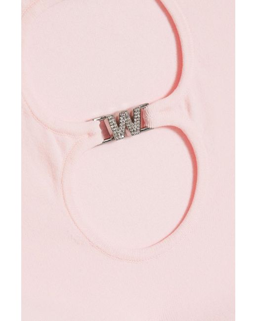 T By Alexander Wang Pink Strapless Cutout Stretch-jersey Mini Dress
