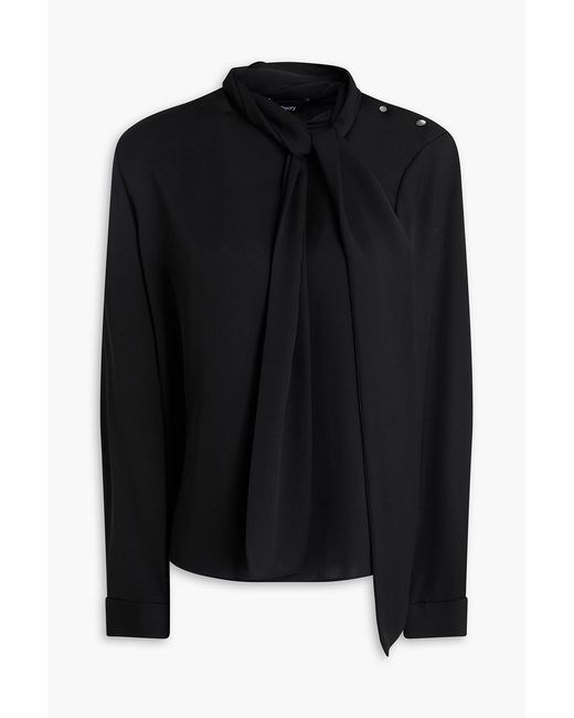 Theory Black Silk Blouse