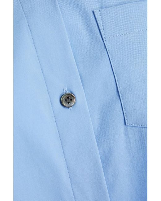 Theory Blue Cotton-Blend Poplin Shirt