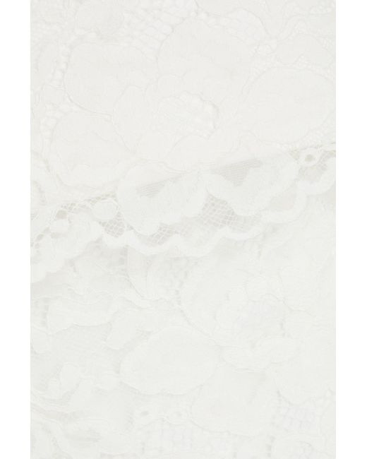 Rasario White Minikleid aus schnurgebundener spitze aus einer baumwollmischung