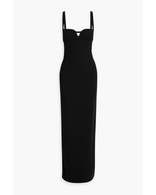 Magda Butrym Black Cutout Wool-Blend Crepe Maxi Dress