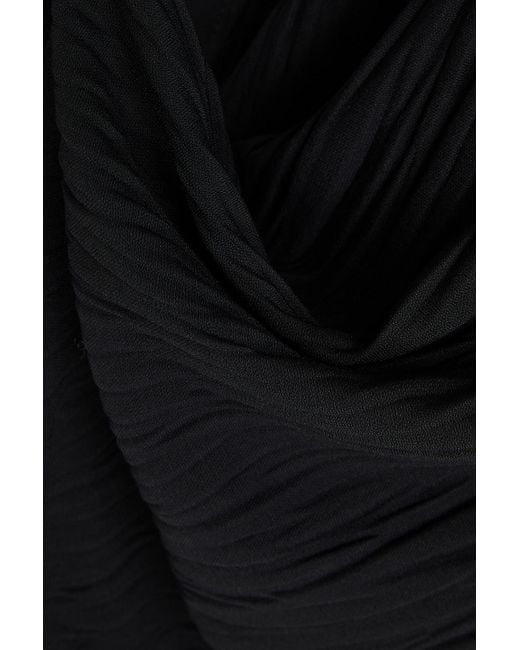 Max Mara Black Midikleid aus jersey in knitteroptik mit gürtel