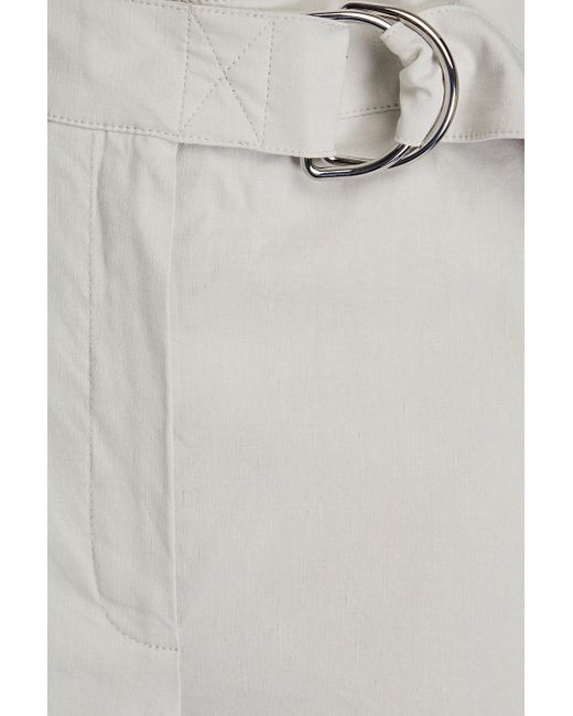 Theory White Linen-blend Culottes
