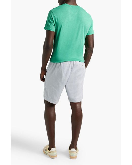 Frescobol Carioca Gray Lucio Cotton And Linen-blend Jersey T-shirt for men