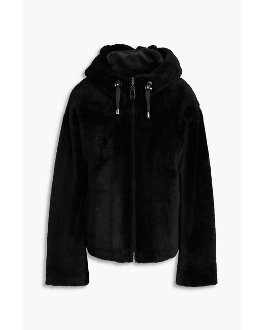 Dom Goor Black Aviator wendbare kapuzenjacke aus shearling