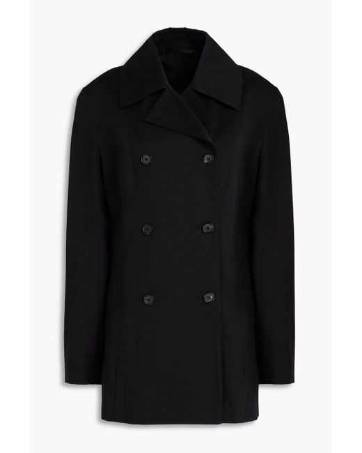 Totême Black Double-breasted Cotton-gabardine Jacket