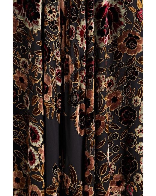 Etro Brown Wrap-effect Devoré-velvet Maxi Dress