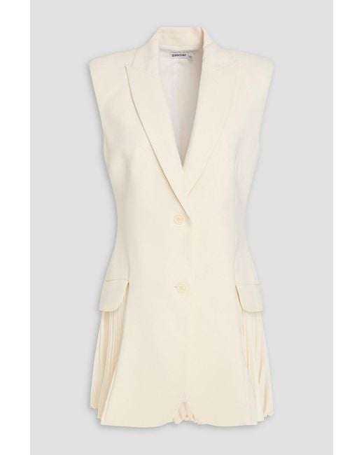 Jonathan Simkhai Natural Pleated Crepe Vest
