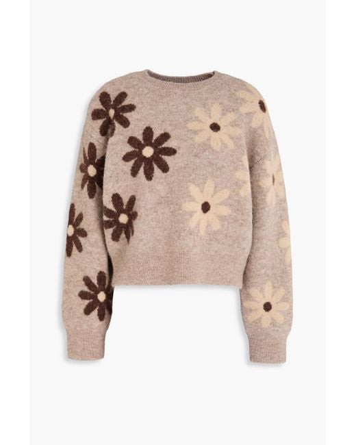 Sandro Natural Jacquard-knit Sweater