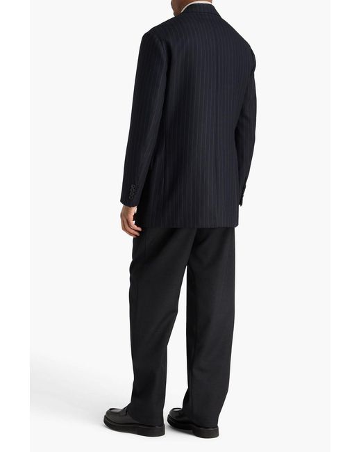 Dries Van Noten Black Pinstriped Wool-Twill Blazer for men
