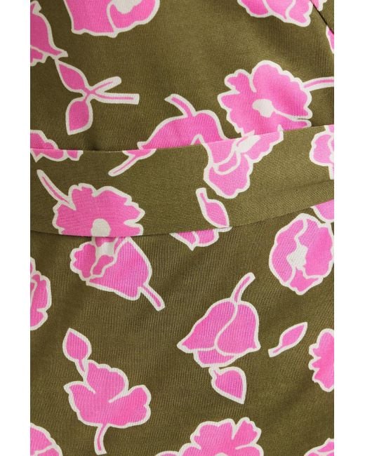 Diane von Furstenberg White Abigail maxi-wickelkleid aus seide mit floralem print