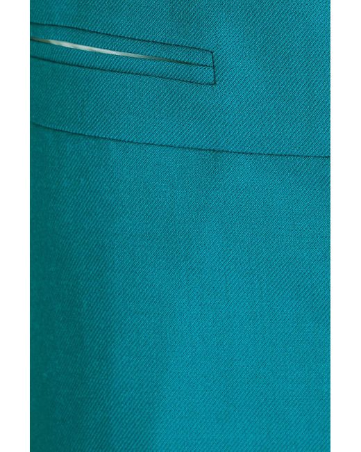 Victoria Beckham Blue Twill Straight-Leg Pants
