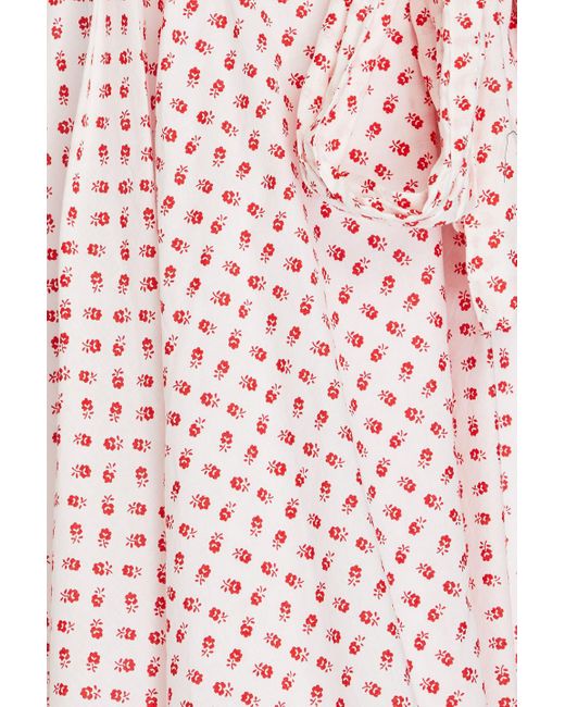 Claudie Pierlot Pink Mini-wickelkleid aus baumwolle mit floralem print