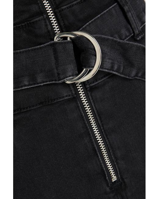 PAIGE Black Laurel Canyon Belted Denim Jumpsuit