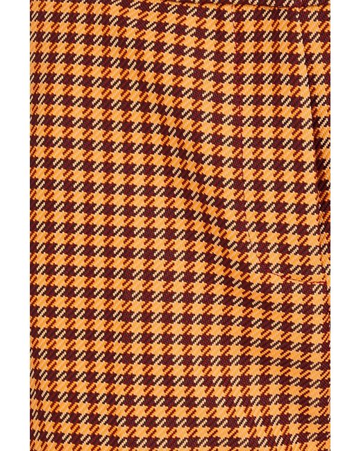 Marni Brown Checked Jacquard Kick-flare Pants