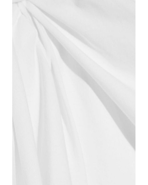 IRO White Palmero Ruched Cotton-jersey Mini Dress