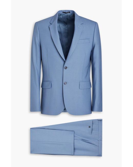 Paul Smith Blue Grain De Poudre Wool Suit for men