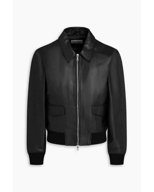 Officine Generale Black Conan Leather Jacket for men