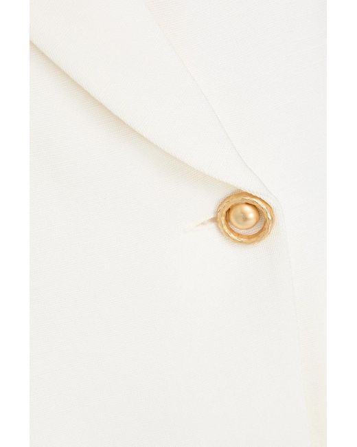 Claudie Pierlot White Double-breasted Lyocell-blend Blazer