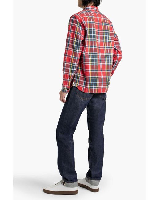 Alex Mill Red Checked Cotton-flannel Shirt for men