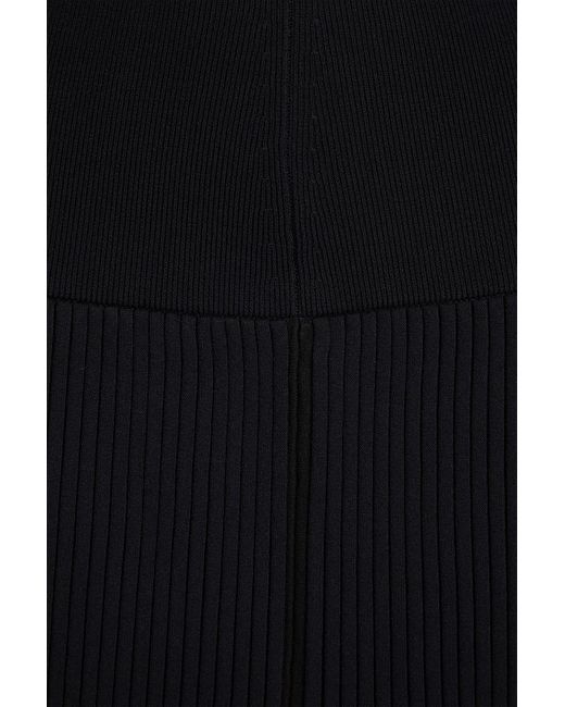 Tory Burch Black Ribbed-knit Midi Skirt