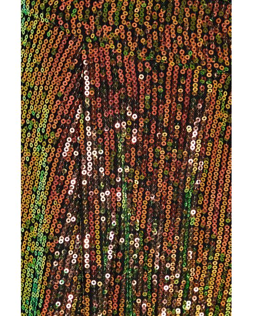 Stine Goya Green Jesabelle Sequined Mesh Wide-leg Pants