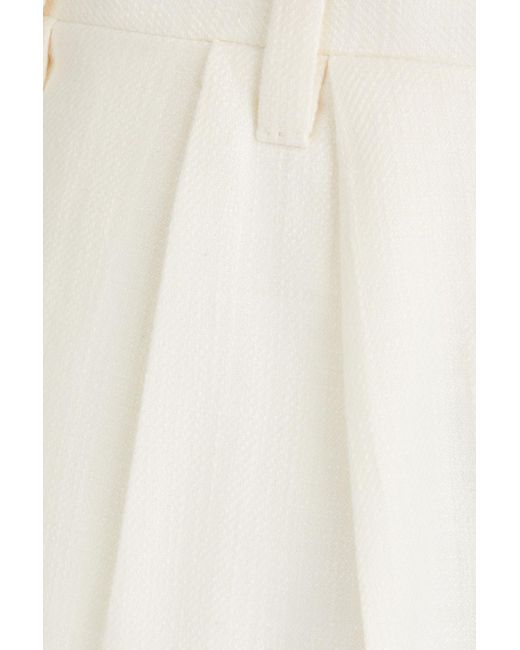 Giuliva Heritage White Husband Cotton, Wool And Silk-blend Shorts