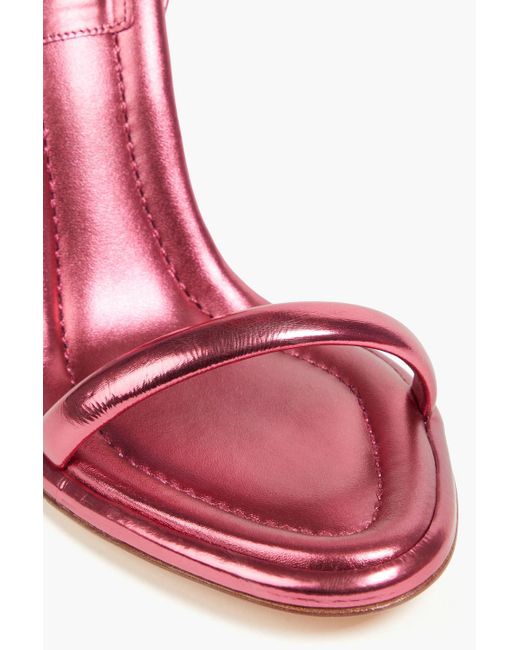 Alexandre Birman Pink Teresa Metallic Leather Sandals
