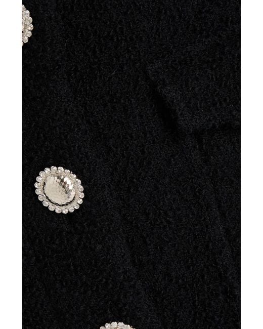 Alessandra Rich Black Wool-blend Bouclé-tweed Mini Skirt