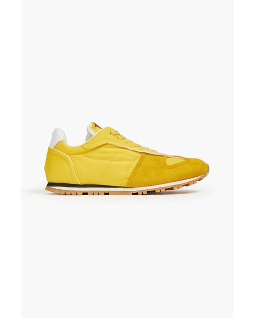 Maison Margiela Yellow Suede-trimmed Shell Sneakers for men