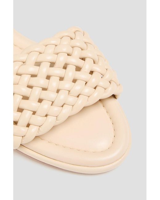 Alexandre Birman White Clarita Braided Leather Mules