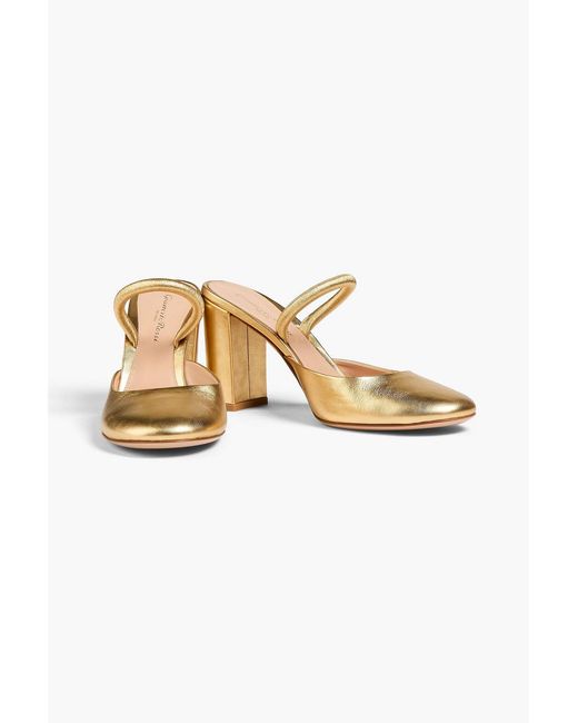 Gianvito Rossi Metallic Tivoli Leather Mules