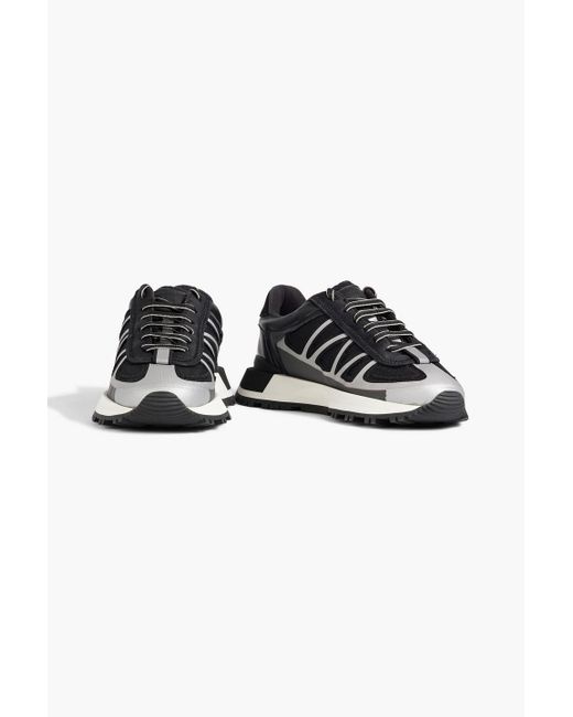 Maison Margiela Black 50-50 Coated Mesh And Leather Sneakers