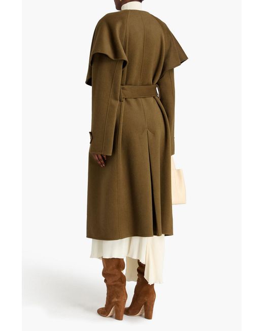 Zimmermann Green Belted Wool-Blend Felt Coat