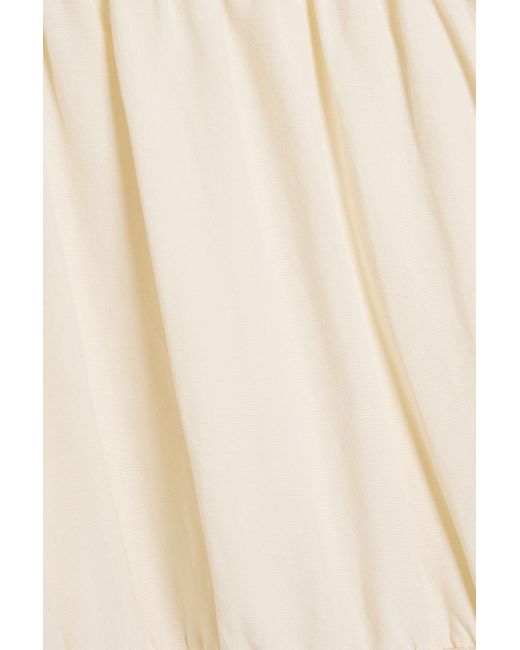 Jonathan Simkhai White Rocky maxikleid aus einer TM-leinenmischung mit cut-outs und häkelbesatz