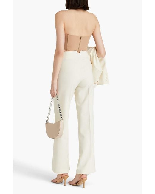 Maje White Crepe Bootcut Pants