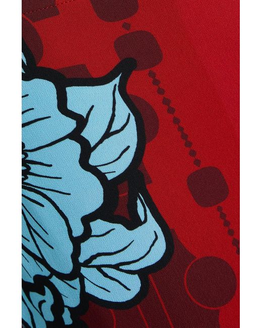Borgo De Nor Red Havana Printed Crepe Straight-leg Pants