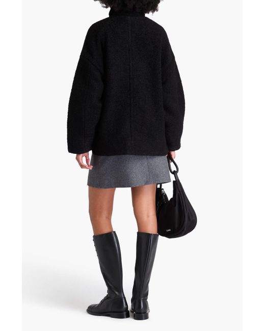Ganni Black Wool-Blend Bouclé Jacket