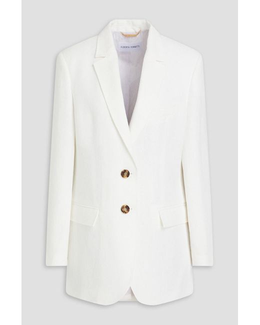 Alberta Ferretti White Linen Blazer