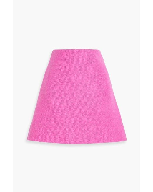 Ganni Pink A-Linien-Rock Mit Wollanteil