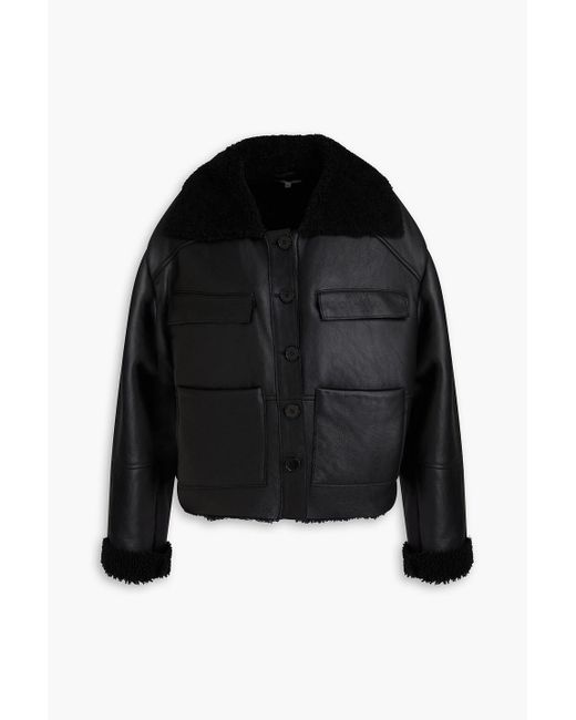 Loulou de Saison Black Bugur Oversized Shearling Jacket