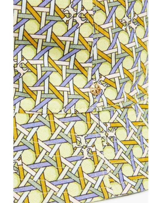Tory Burch Metallic Fischerhut aus canvas mit print