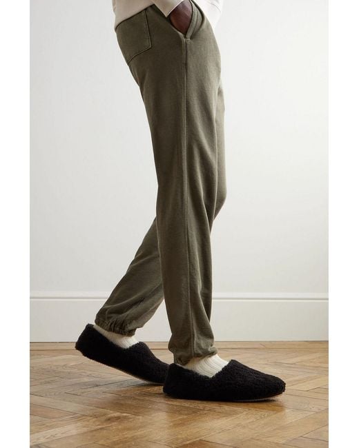Mr P. Black Shearling Slippers for men