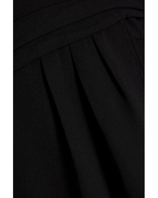 Ba&sh Black Odile Crepe Midi Wrap Dress
