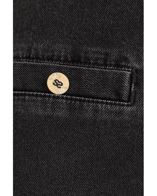 Sandro Black High-Rise Wide-Leg Jeans