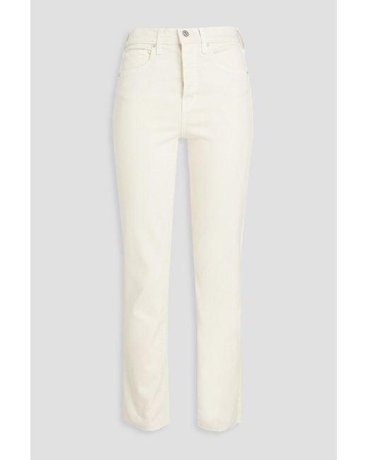 Veronica Beard White Ryleigh High-rise Slim-leg Jeans
