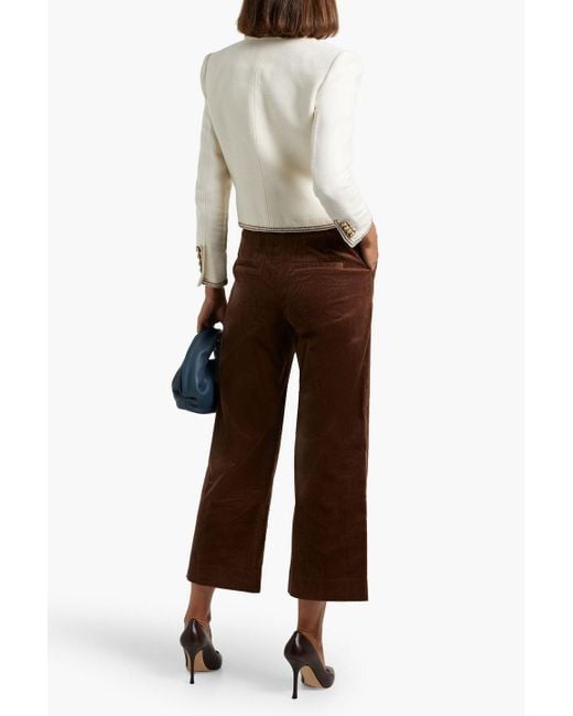 Veronica Beard Natural Makayla Cotton-Blend Tweed Jacket