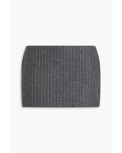 Alex Perry Gray Pinstriped Flannel Mini Skirt