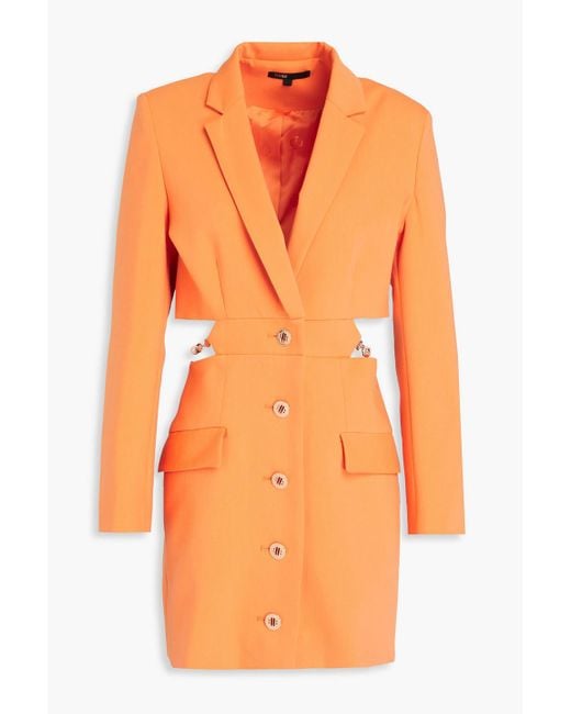 Maje Orange Minikleid aus einer baumwollmischung mit cut-outs